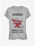 Disney Lilo & Stitch Warning Drawing Sitch Girls T-Shirt