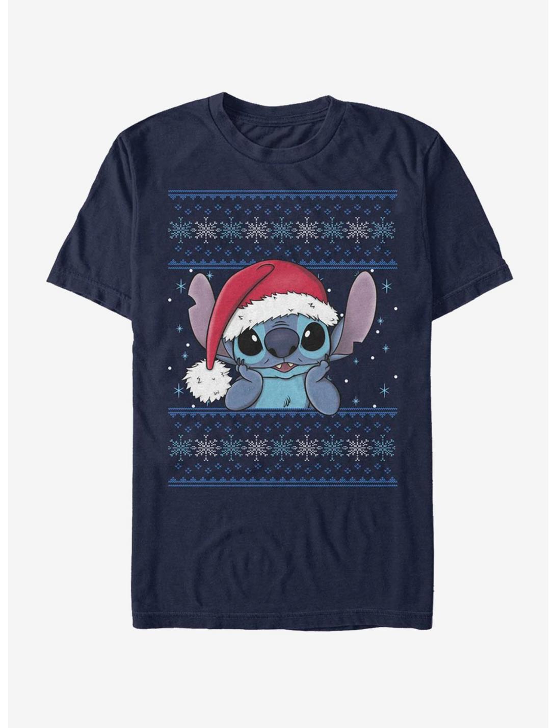 Disney Lilo & Stitch Holiday Stitch Wearing Santa Hat T-Shirt