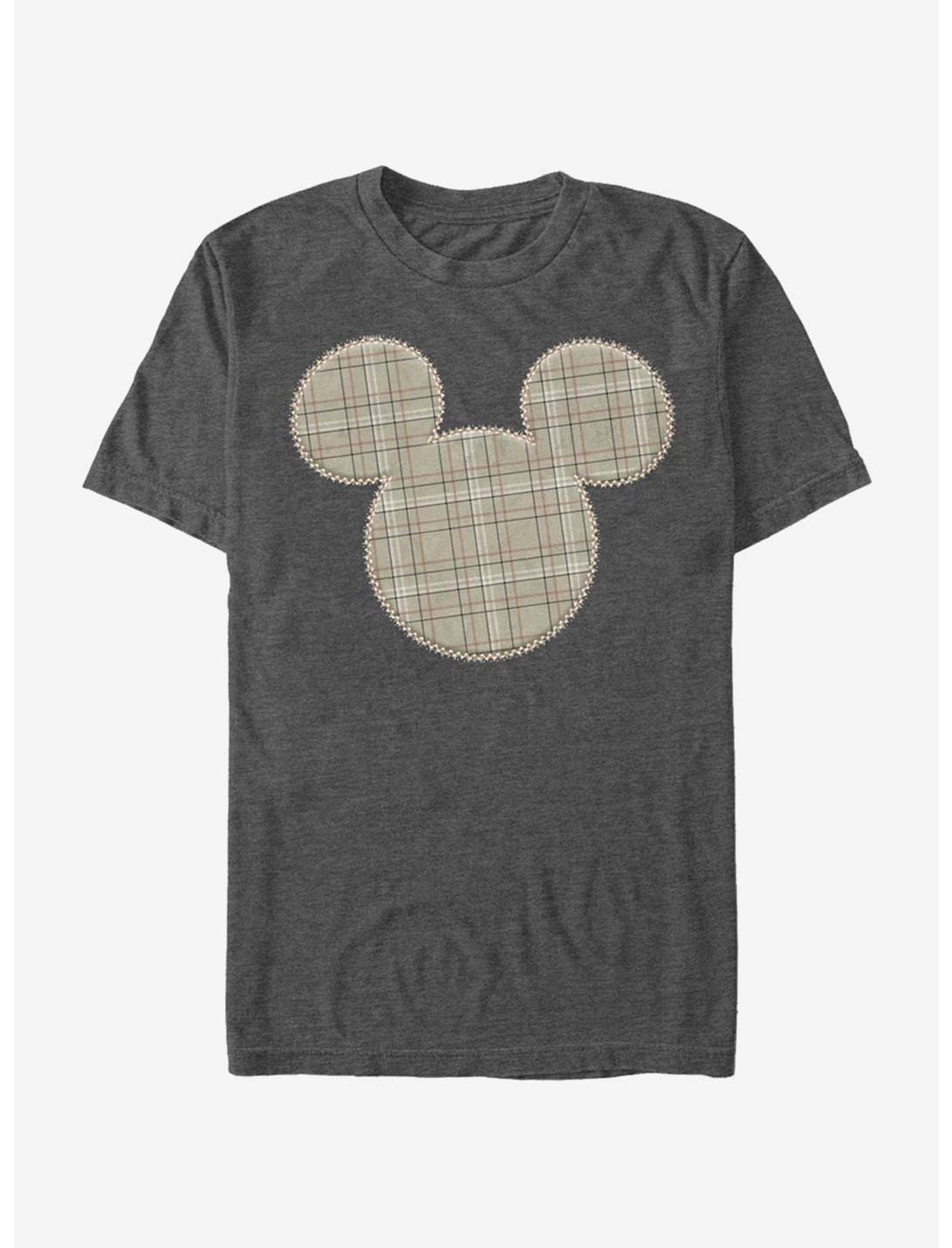 Disney Mickey Mouse Plaid Patch Mickey T-Shirt