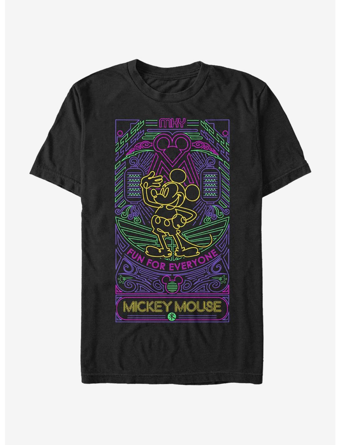 Disney Mickey Mouse Neon Line Art T-Shirt
