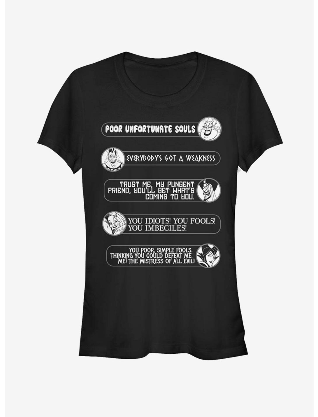 Disney Villains Villain Quotes Girls T-Shirt