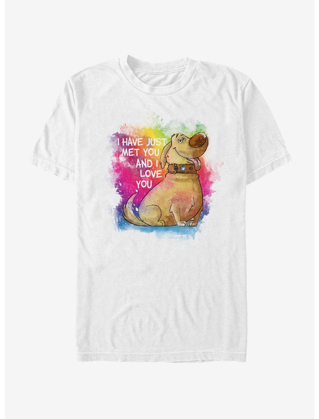Disney Pixar Up Dug Watercolor Text T-Shirt