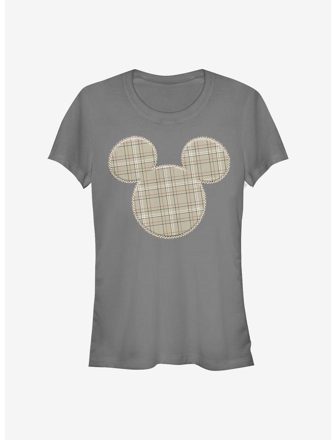 Disney Mickey Mouse Plaid Patch Mickey Girls T-Shirt