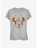 Disney Minnie Mouse Fall Floral Plaid Minnie Girls T-Shirt