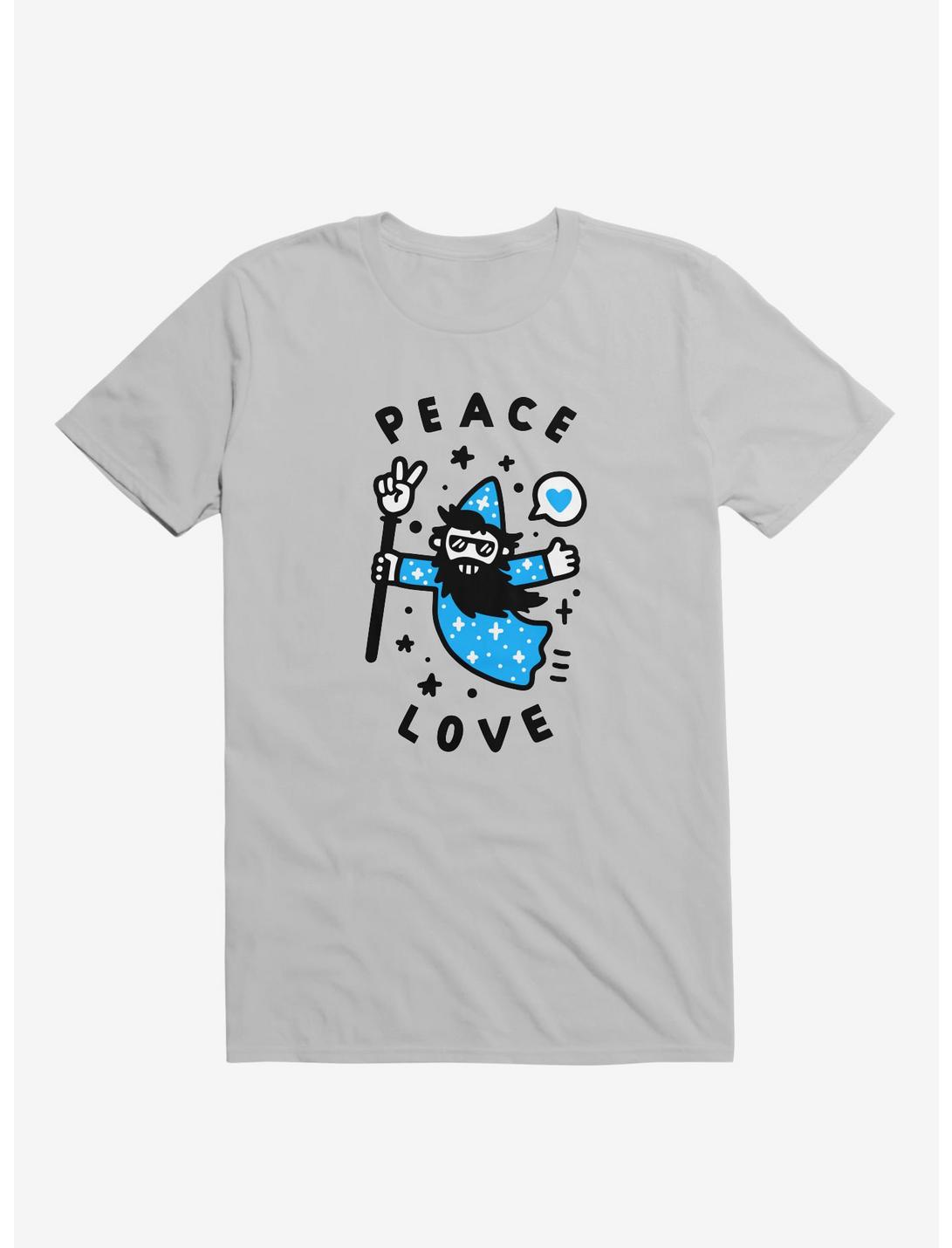 Coolest Wizard Peace Love Silver T-Shirt
