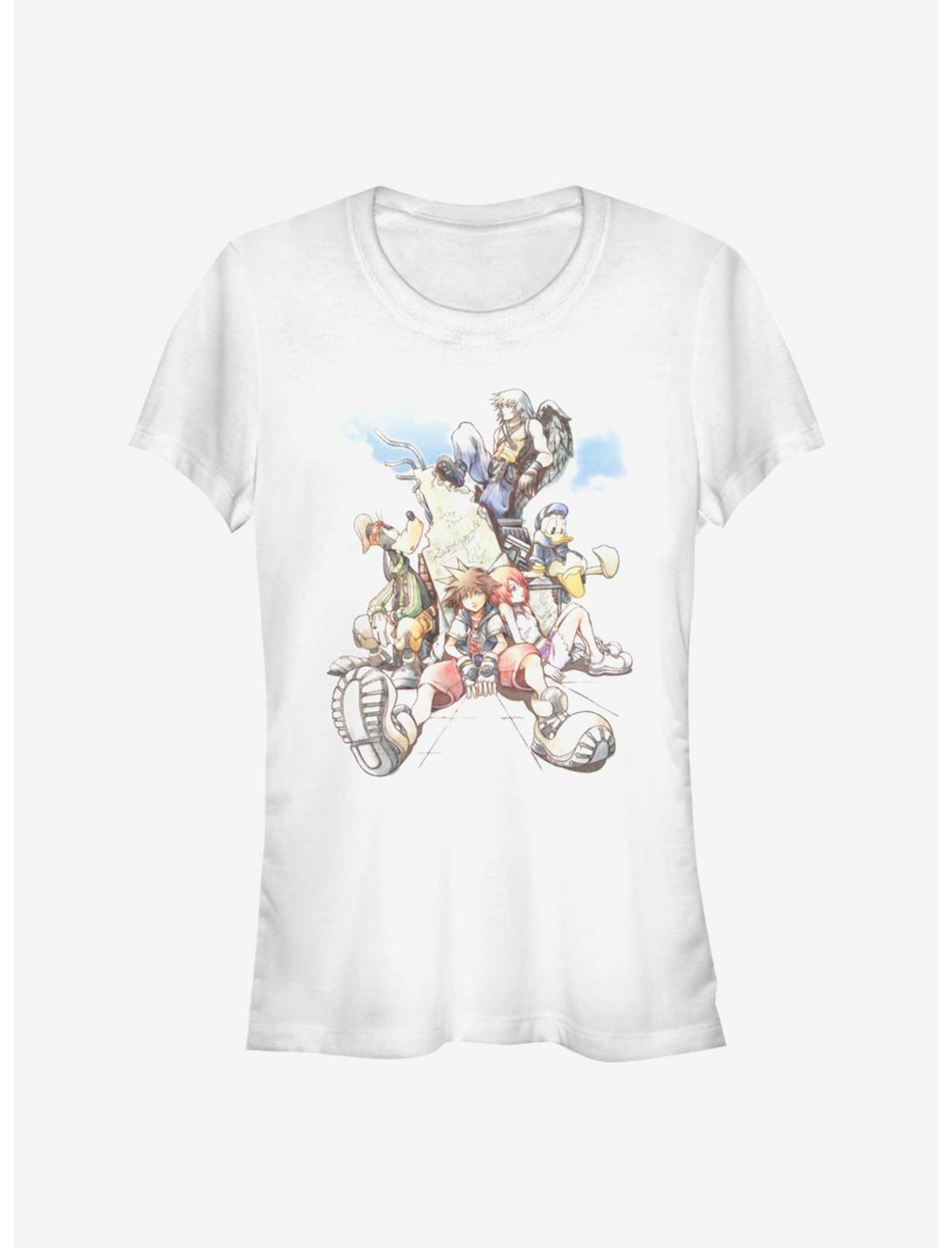 Disney Kingdom Hearts Group In The Clouds Girls T-Shirt