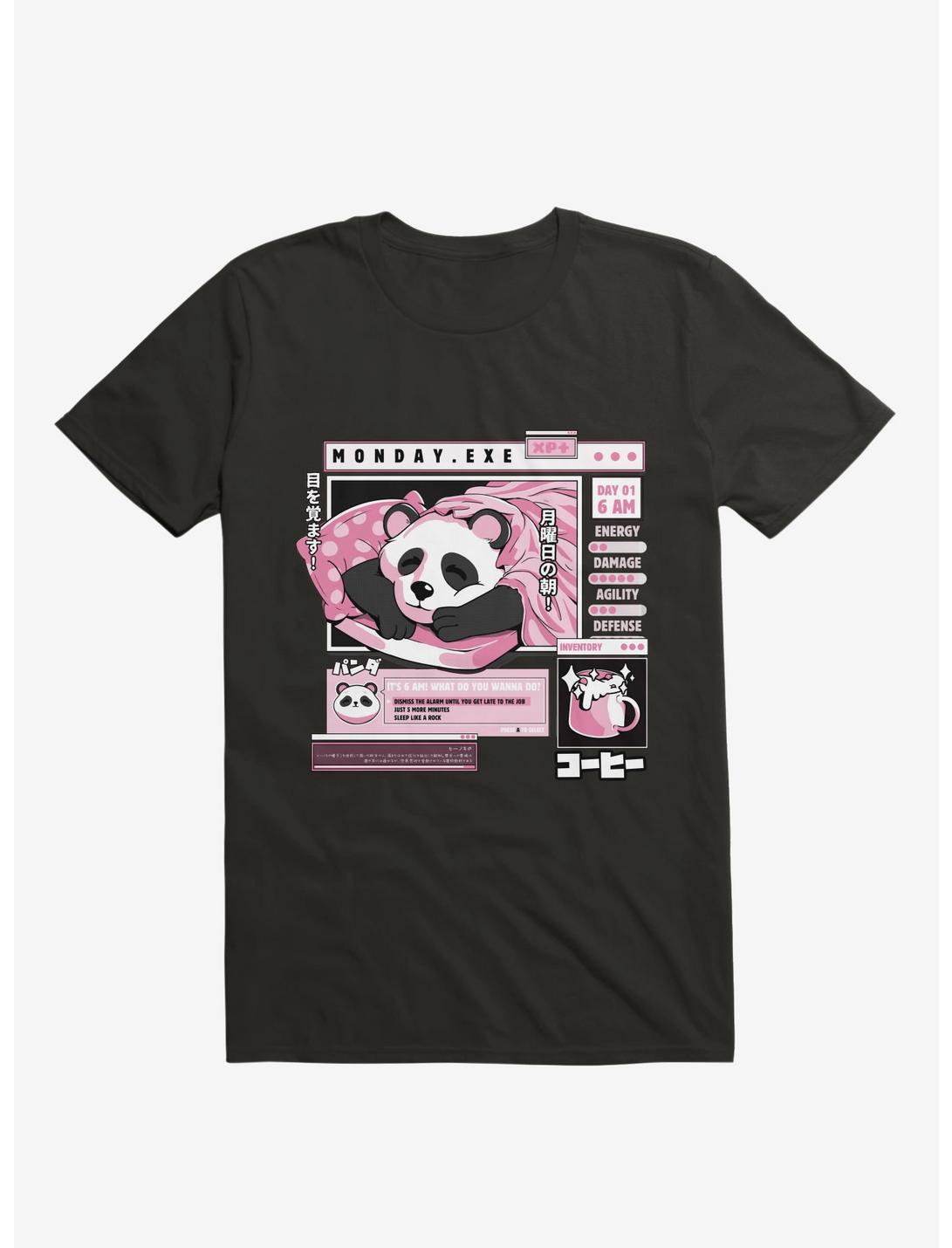 Monday Exe Sleeping Panda Black T-Shirt