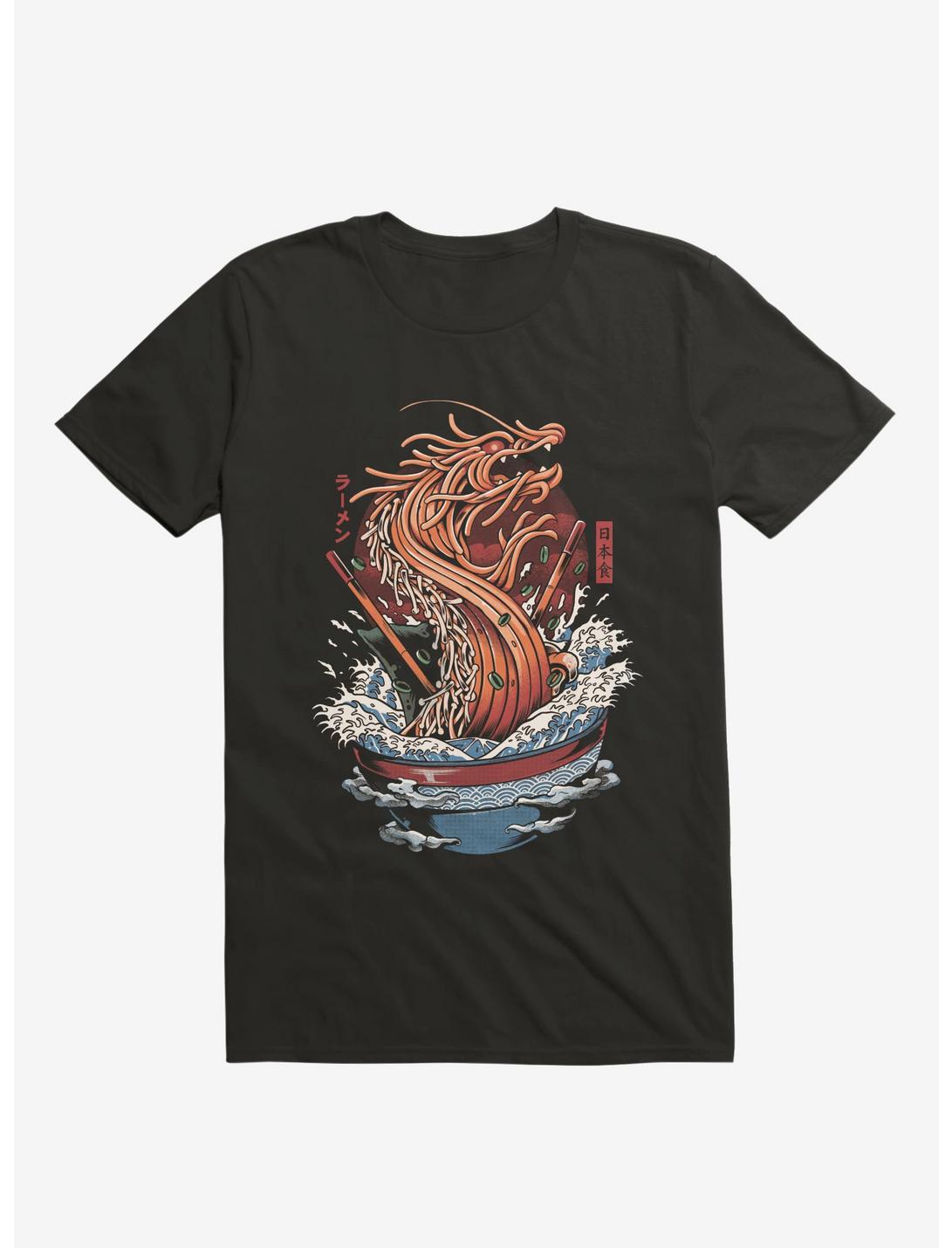 Ramen Noodle Dragon Black T-Shirt
