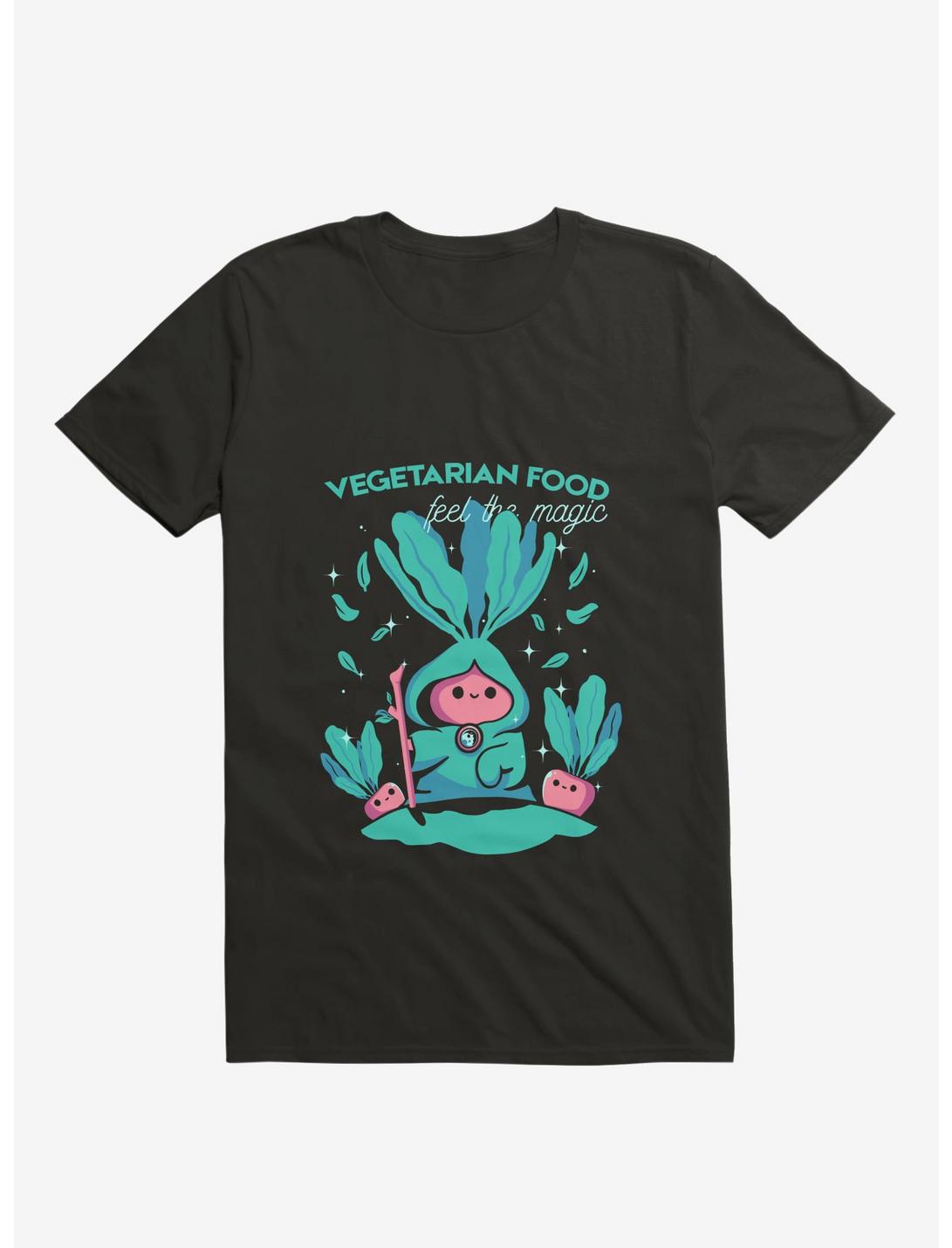 Vegetarian Food Feel The Magic Black T-Shirt