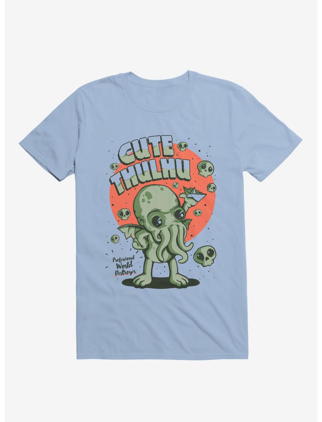 Cutethulhu! Professional World Destroyer Light Blue T-Shirt