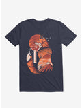 Japanese Rising Sun Fox Navy Blue T-Shirt