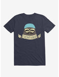 Hipster Sloth Takes His Time Navy Blue T-Shirt