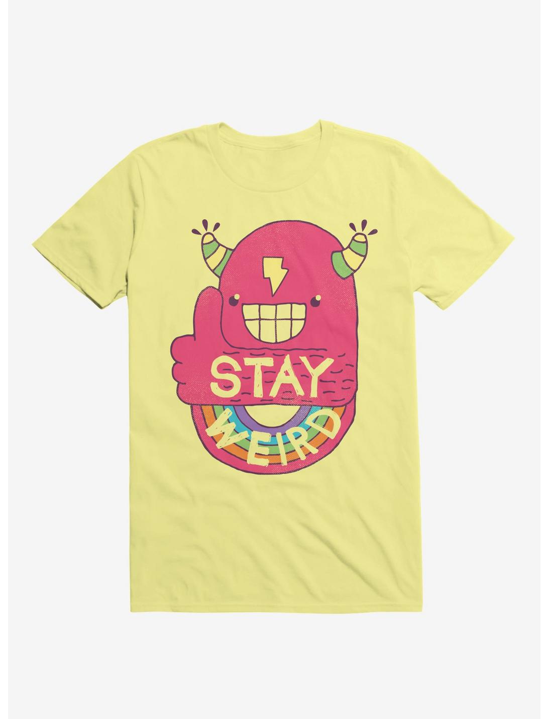 Stay Weird Rainbow Bolt Yellow T-Shirt