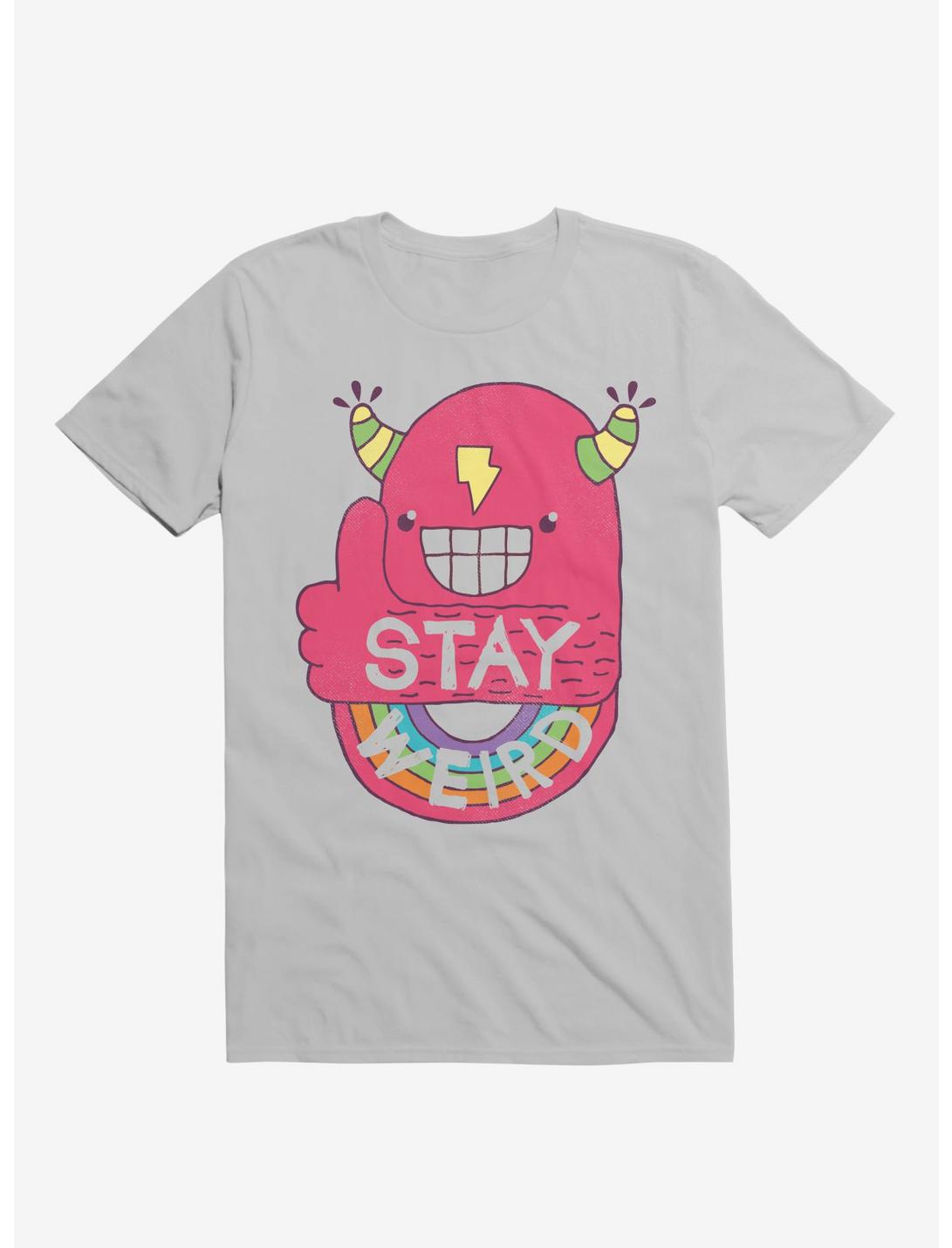Stay Weird Rainbow Bolt Silver T-Shirt