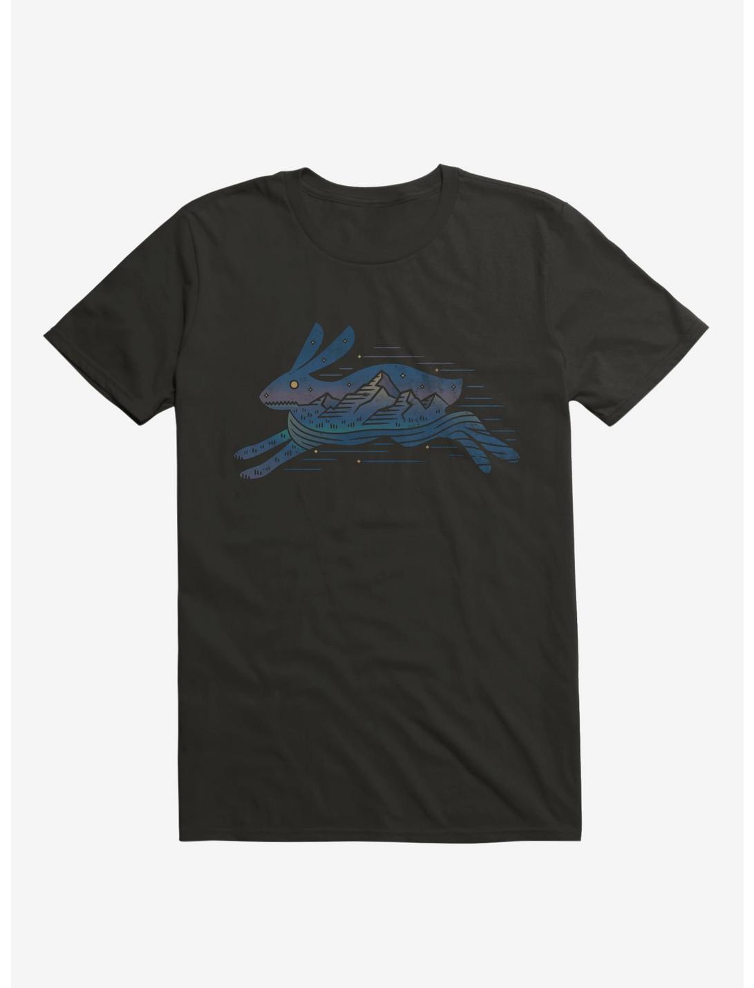Running Wild Rabbit Outline T-Shirt