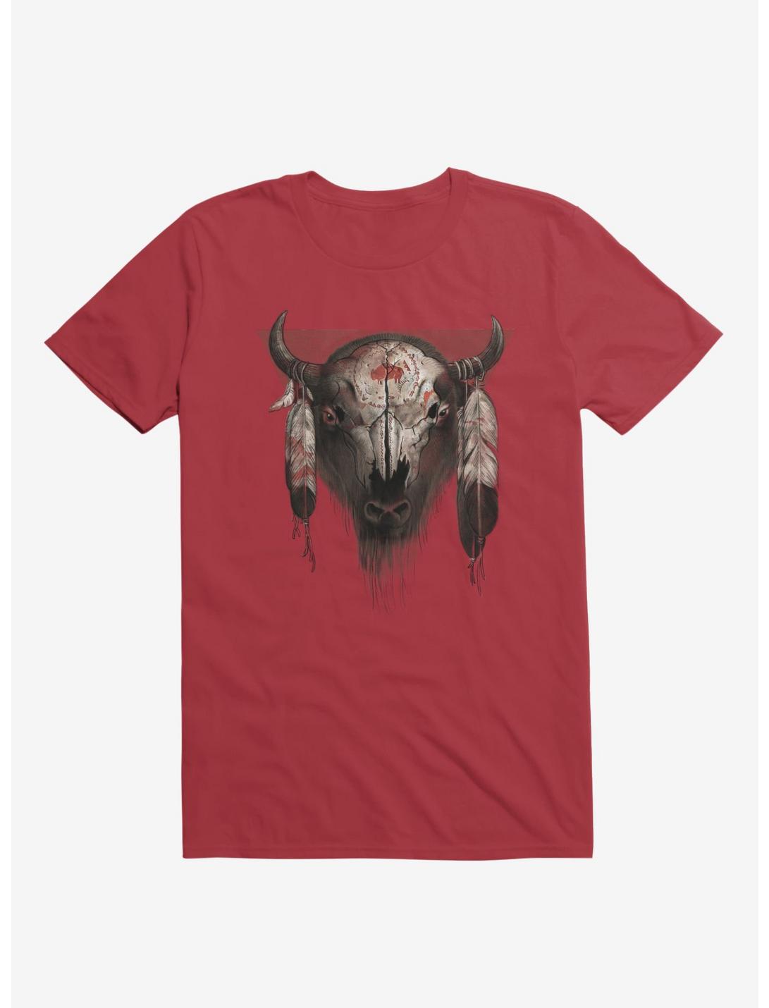 Tatanka Bison Head Red T-Shirt