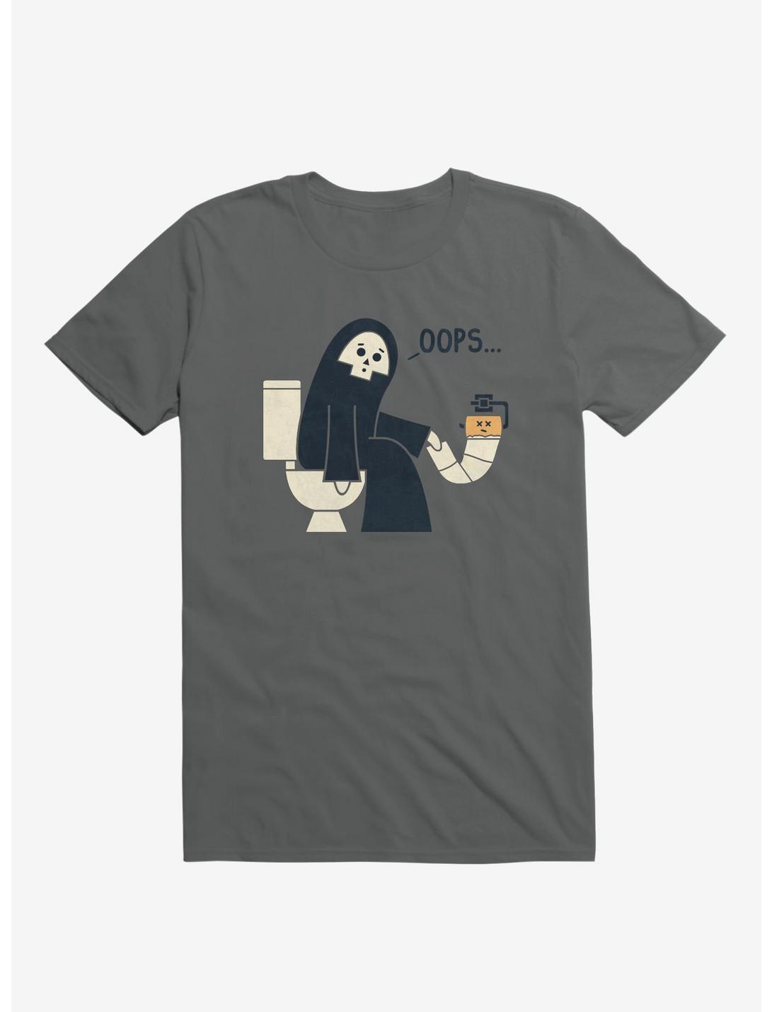 Grim Reaper Oops... Pooper Charcoal Grey T-Shirt