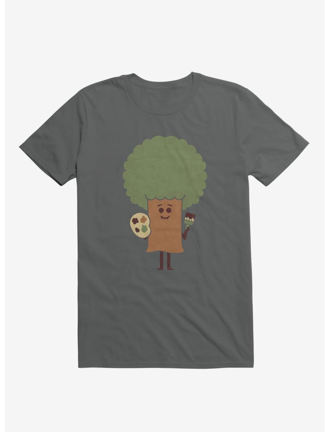 Happy Tree Painter Charcoal Grey T-Shirt