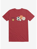 Sports Balls Playing Hide And Seek Red T-Shirt