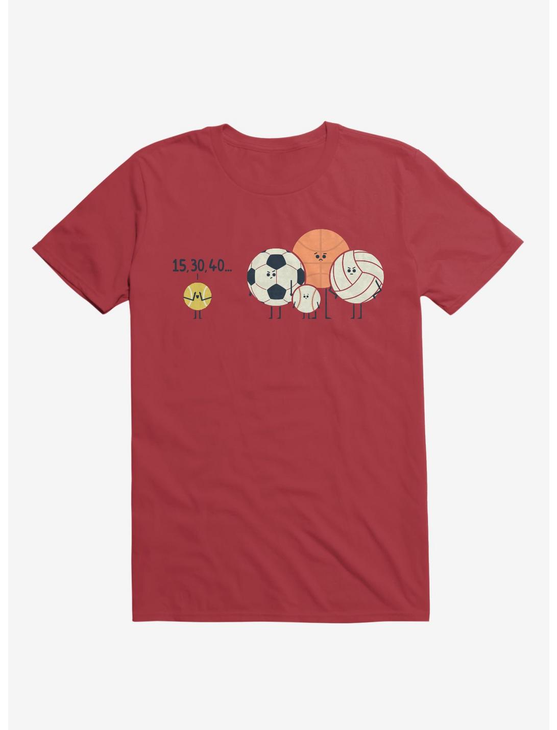 Sports Balls Playing Hide And Seek Red T-Shirt