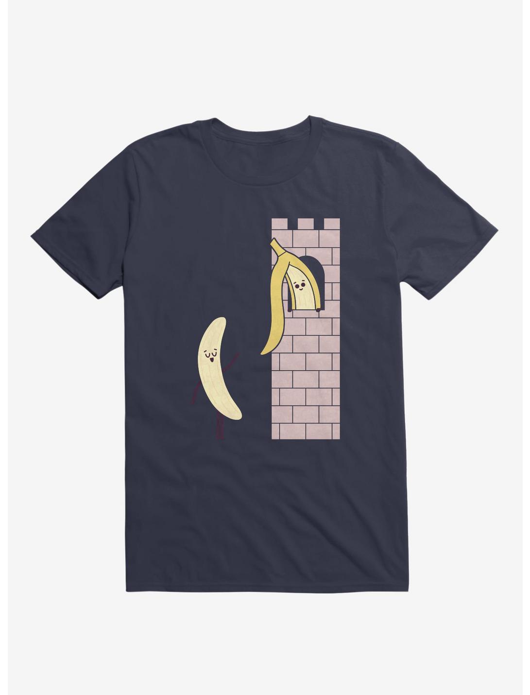 Let Down Your Peel Banana In Castle Navy Blue T-Shirt