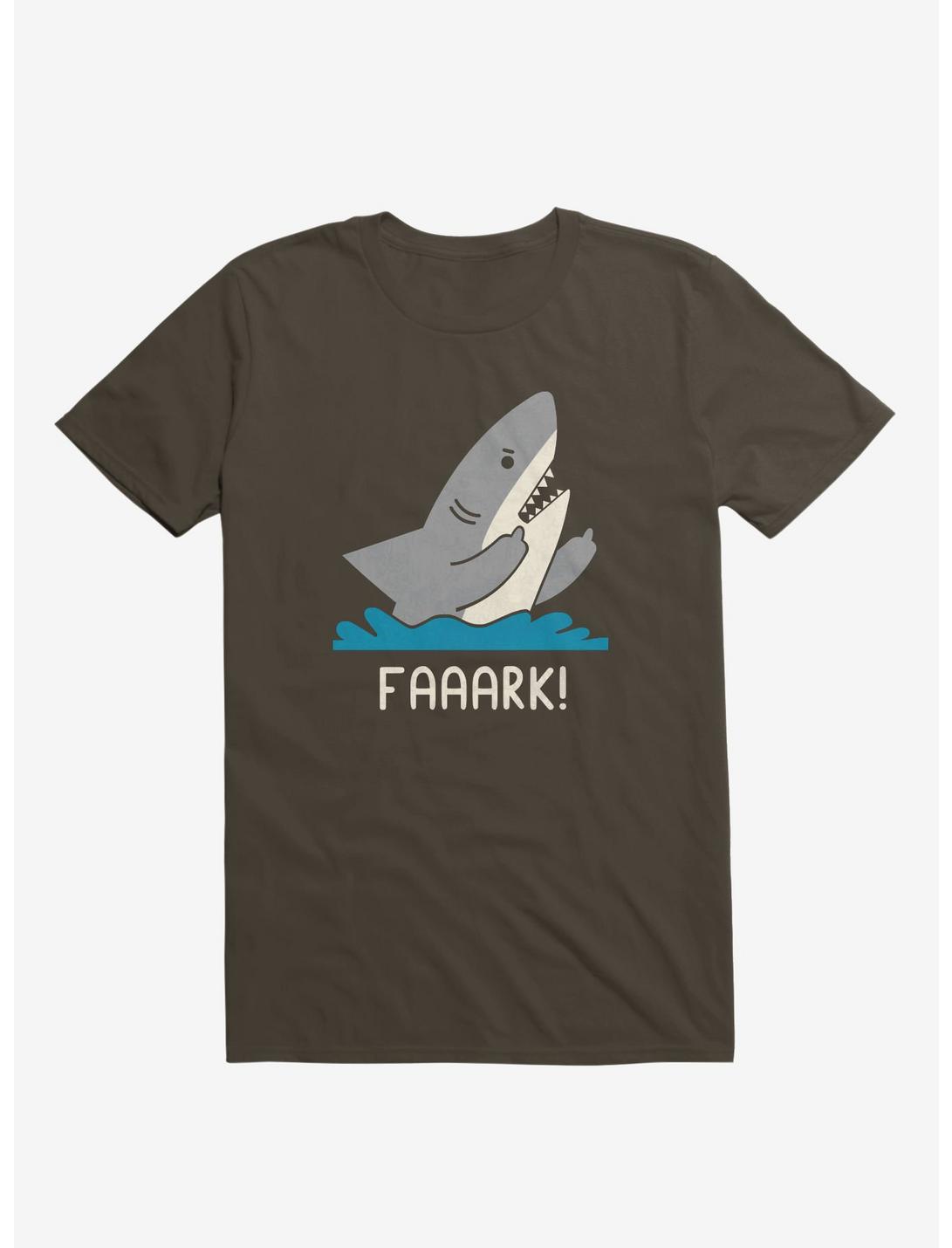 Moody Shark Faaark! Brown T-Shirt