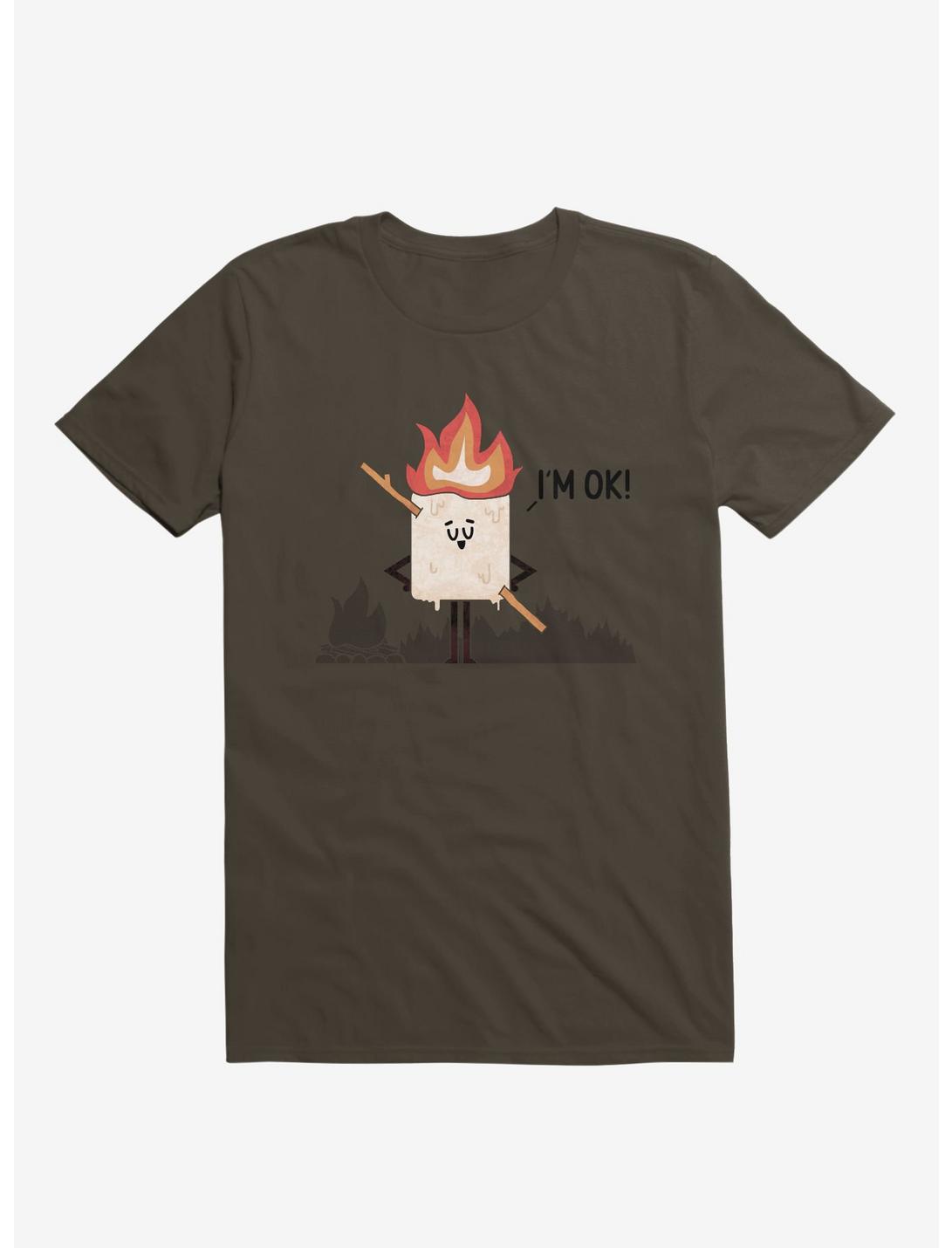 I'm OK! Campfire S'more Brown T-Shirt