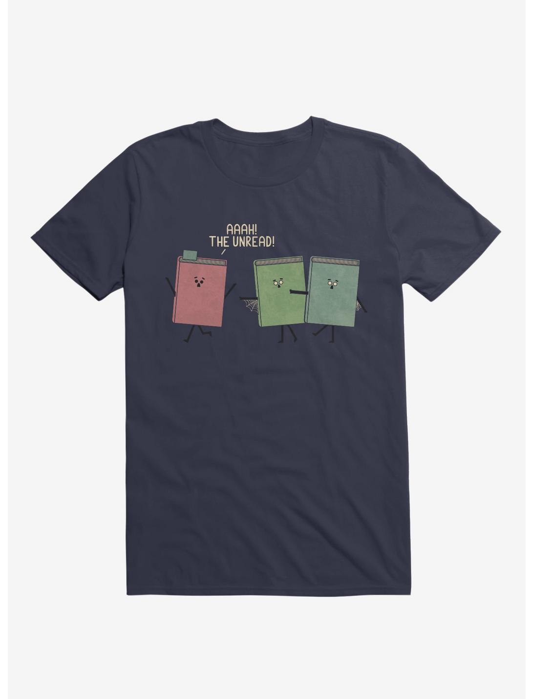 Aaah! The Unread! Running Books Navy Blue T-Shirt