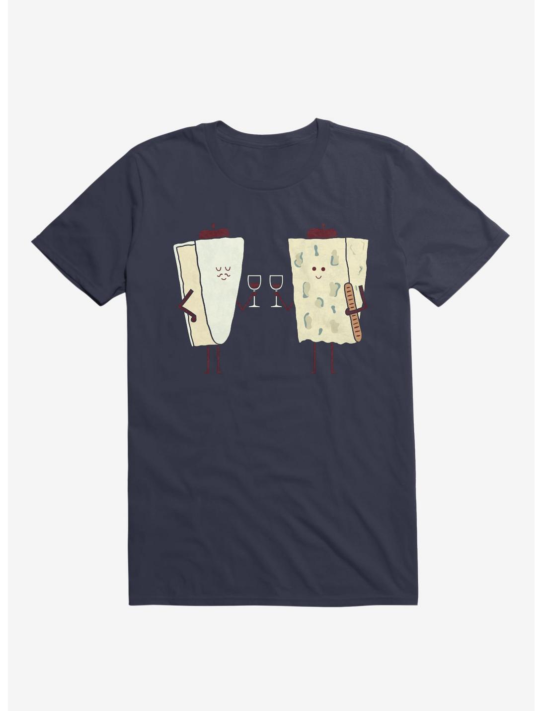 Frencheeses Cheeses Drinking Wine Navy Blue T-Shirt