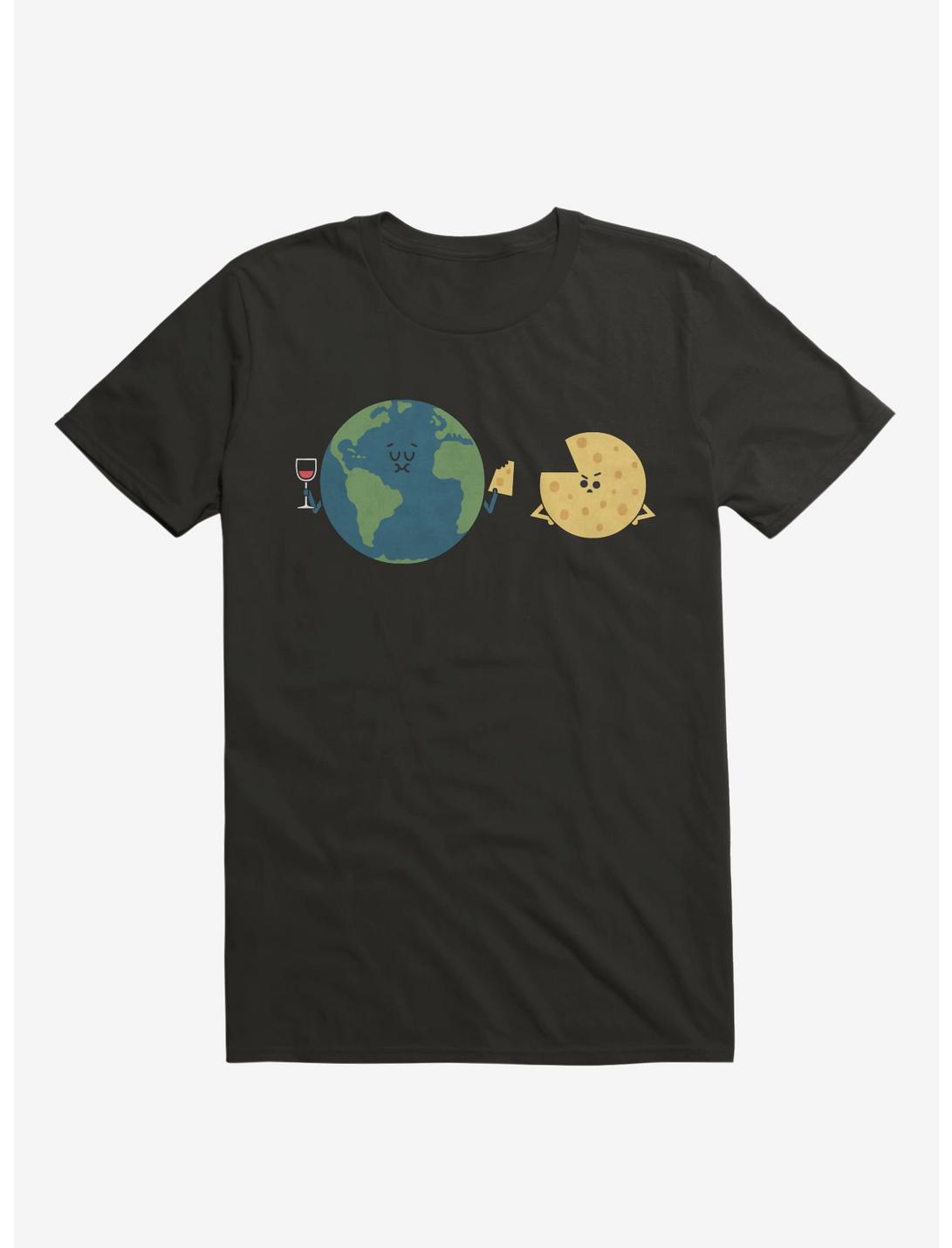 Earth Mmmoon Cheese Black T-Shirt