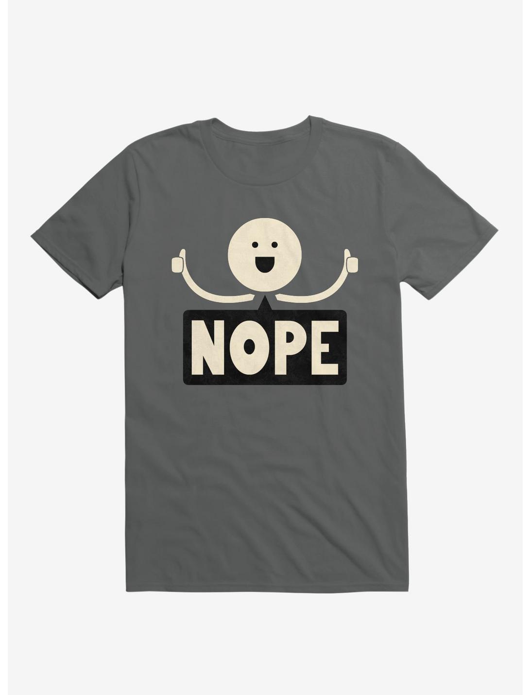 Thumbs Up Face Nope Sign Charcoal Grey T-Shirt