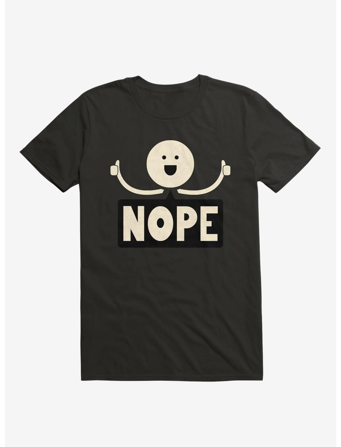 Thumbs Up Face Nope Sign Black T-Shirt
