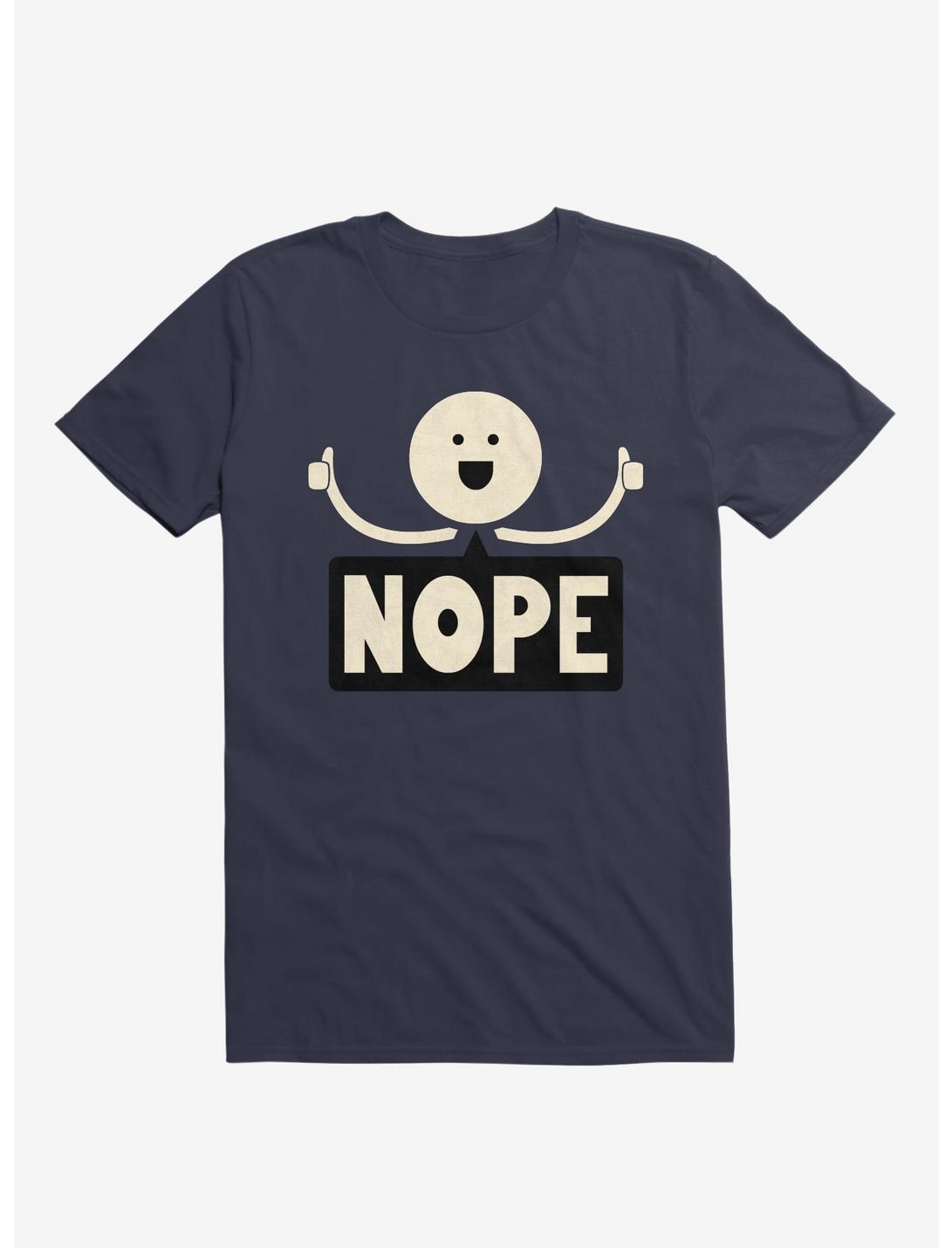 Thumbs Up Face Nope Sign Navy Blue T-Shirt