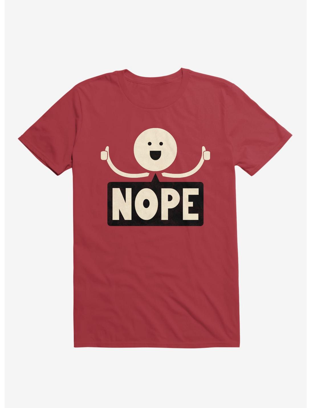 Thumbs Up Face Nope Sign Red T-Shirt