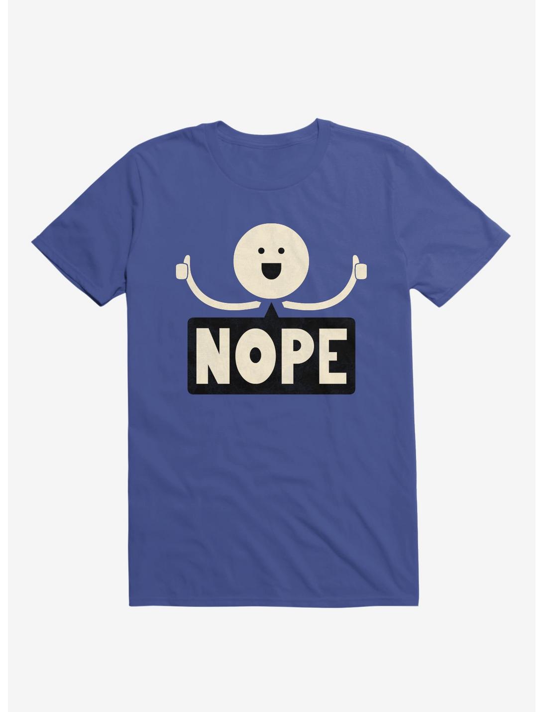 Thumbs Up Face Nope Sign Royal Blue T-Shirt