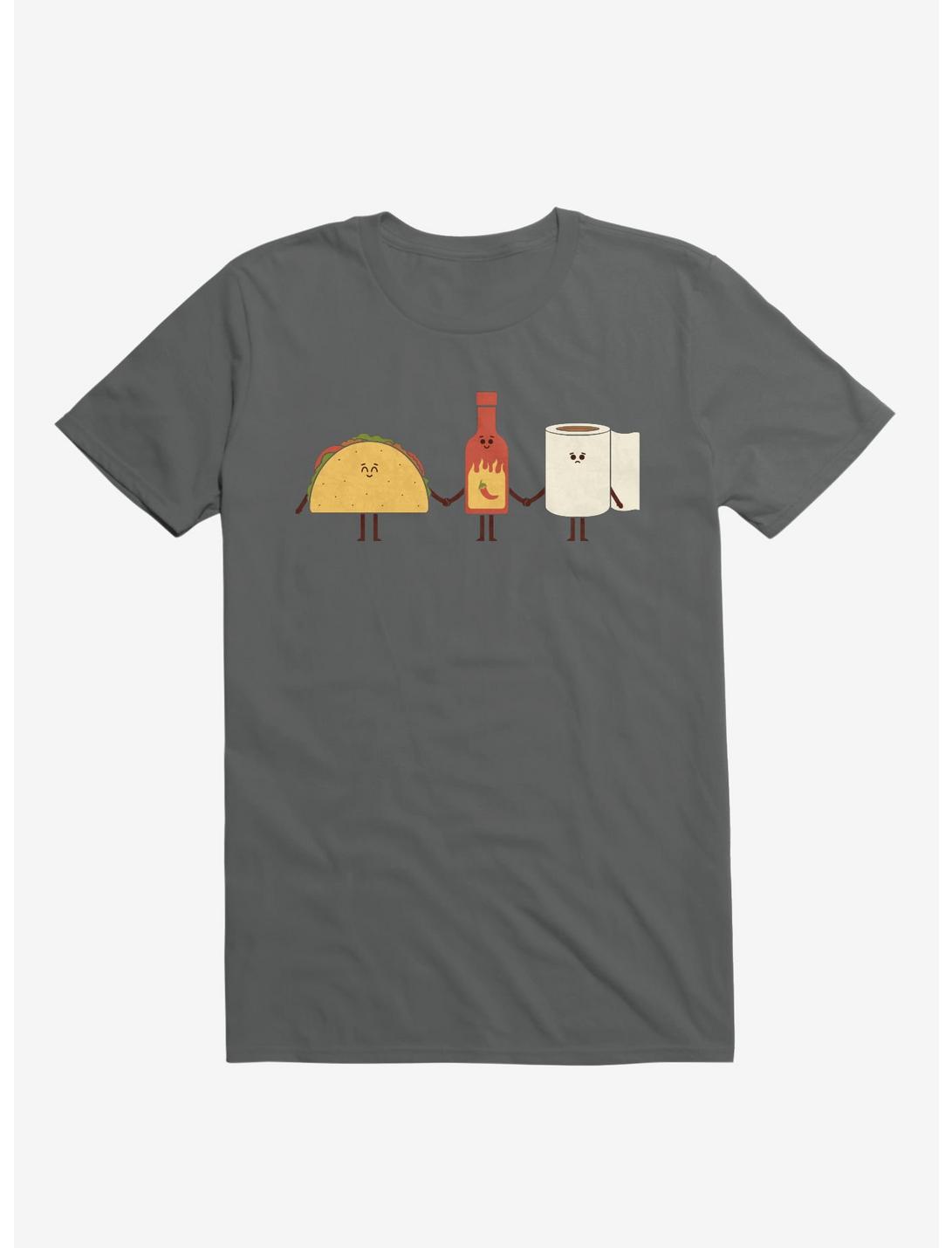 Taco, Hot Sauce, Toilet Paper Friends Charcoal Grey T-Shirt