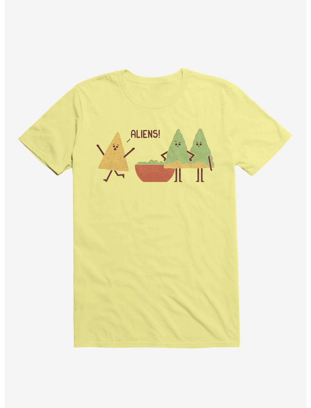 Aliens! Chip Guacamole Dip Corn Silk Yellow T-Shirt