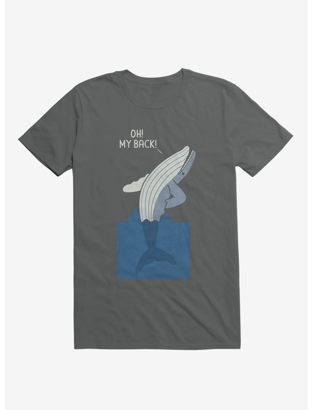 Bad Back Whale Oh! My Back! Charcoal Grey T-Shirt