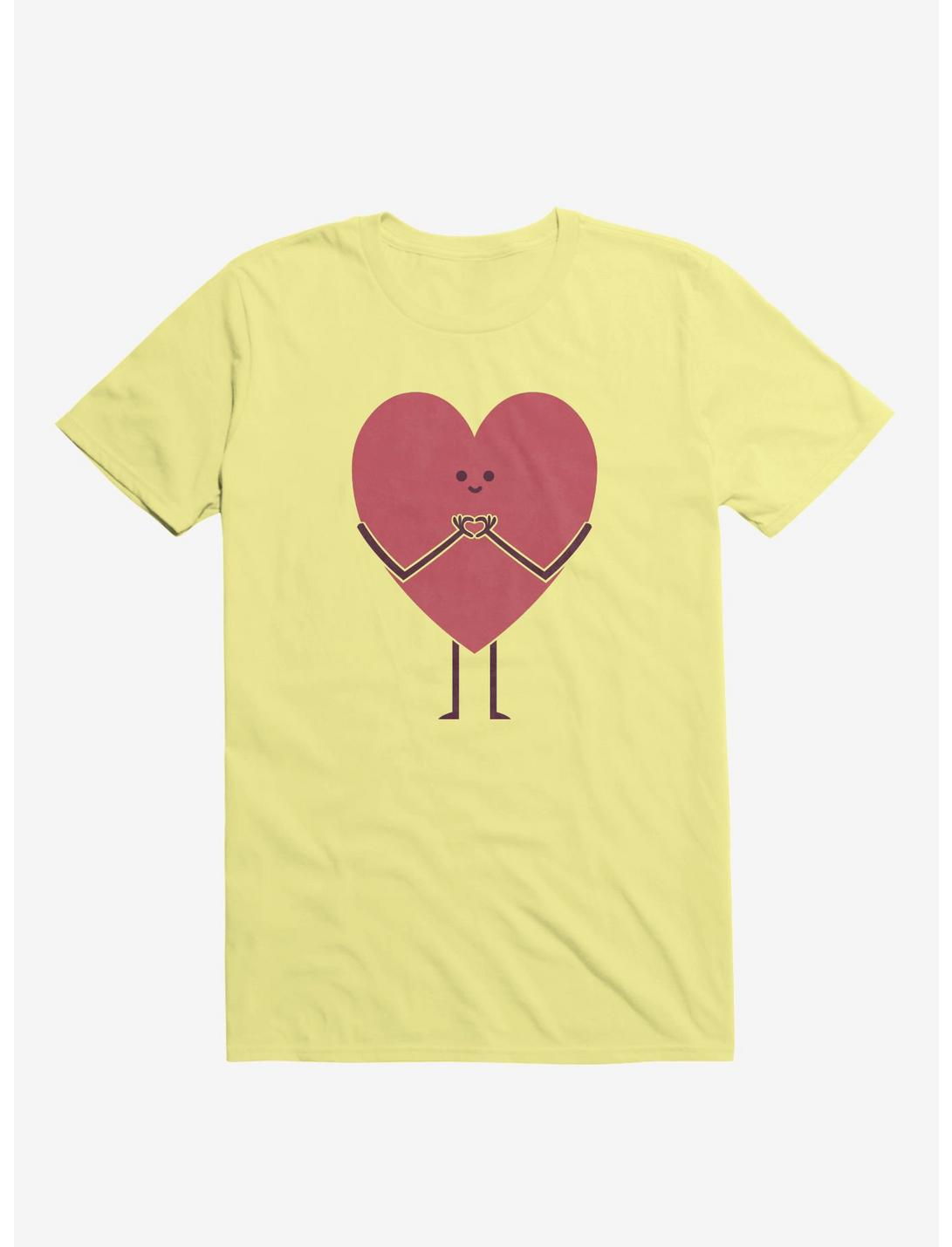 Heart Making Heart Hands Corn Silk Yellow T-Shirt