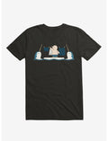 Penguin With Narwhals Laundry Day Black T-Shirt