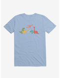 Dinos Eating Pizza Light Blue T-Shirt
