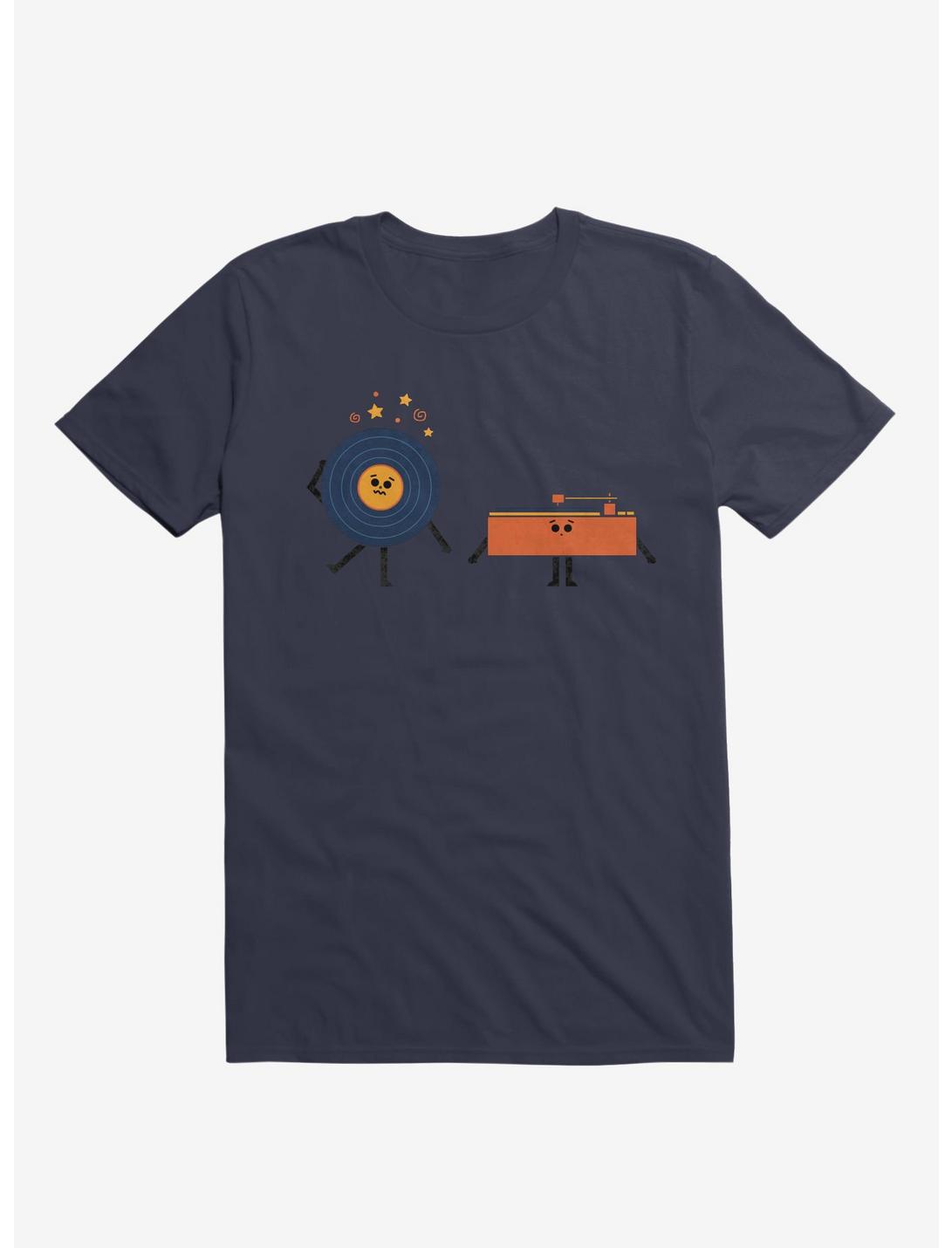 Dizzy Record With Record Player Navy Blue T-Shirt