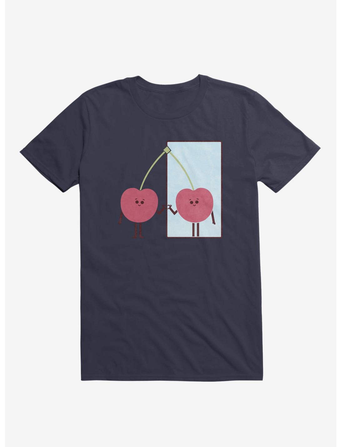 Love Yourself Cherry Looking In Mirror Navy Blue T-Shirt