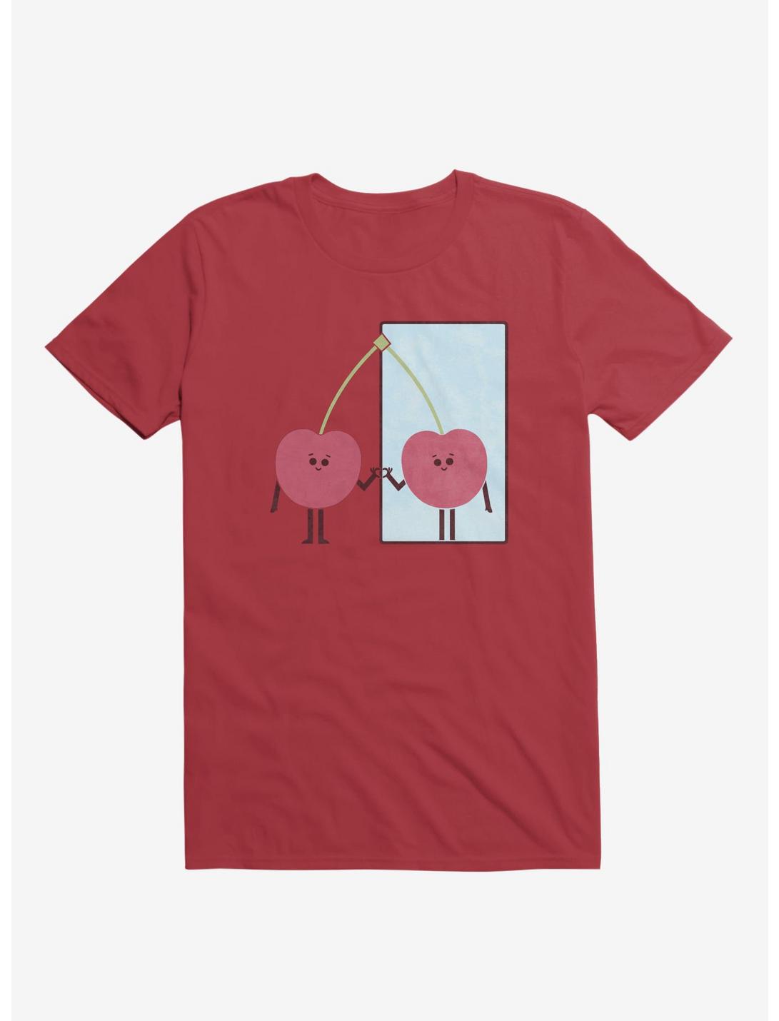 Love Yourself Cherry Looking In Mirror Red T-Shirt