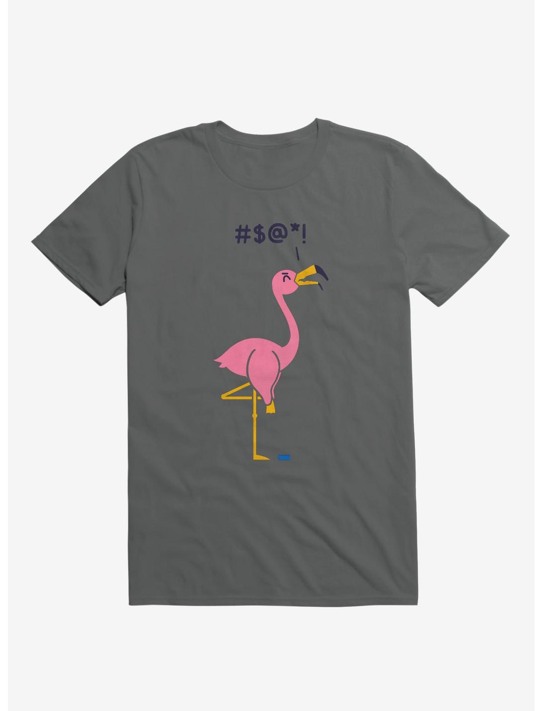 Ouch! Flamingo Charcoal Grey T-Shirt