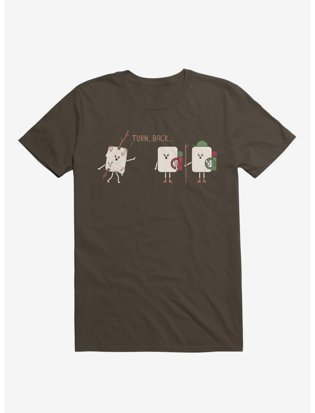 Turn Back Marshmallow Warning Brown T-Shirt