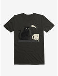 Impending Doom Cat Vs. Cup Black T-Shirt