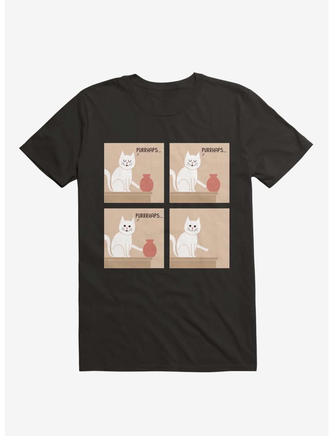 Purrhaps... Mischievous Cat Black T-Shirt