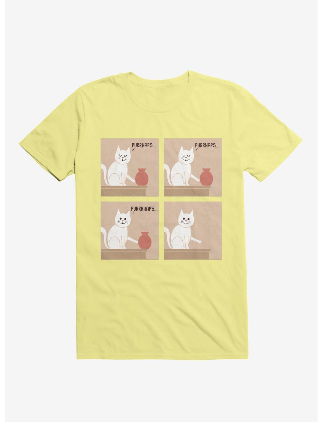 Purrhaps... Mischievous Cat Corn Silk Yellow T-Shirt
