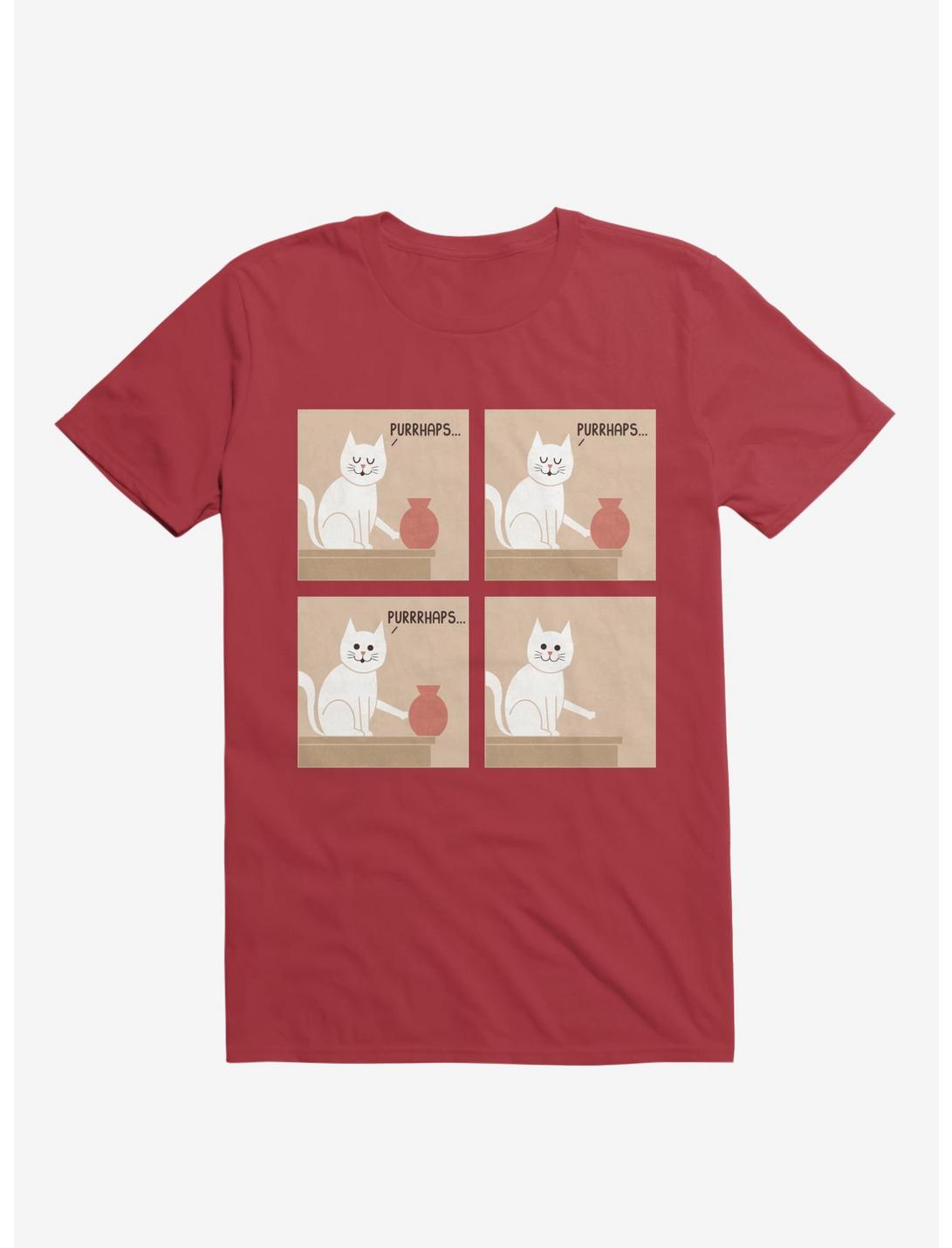 Purrhaps... Mischievous Cat Red T-Shirt